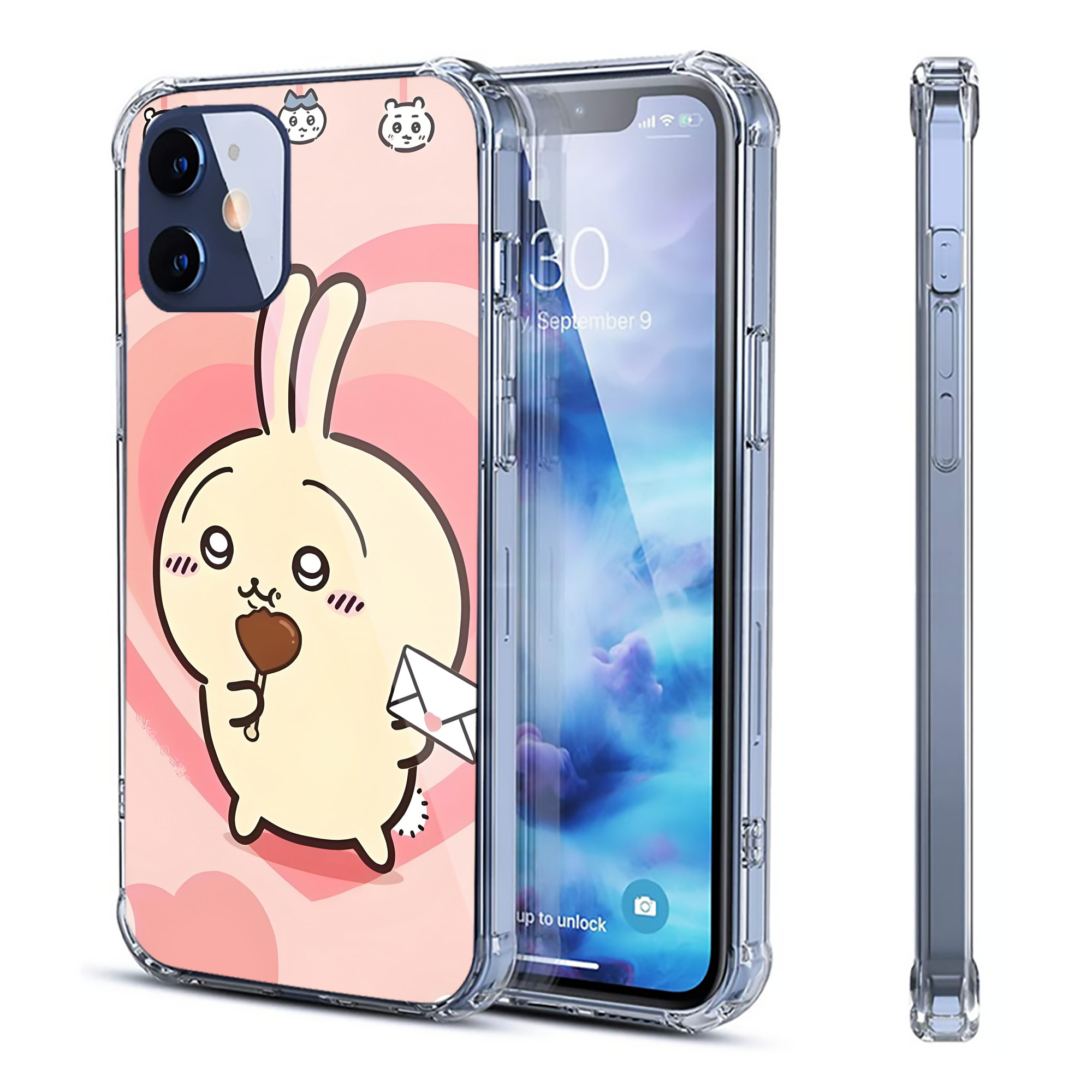 （画像用） ちいかわ Chii-kawa 【iPhone 12シリーズ対応】透明スマホケース（クリアソフトケース）